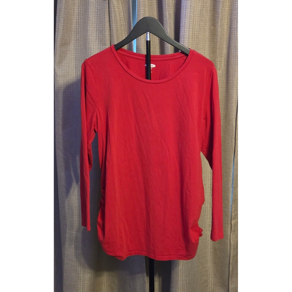 Old Navy Long Sleeve Fitted Maternity Shirt Women's Size XL Red